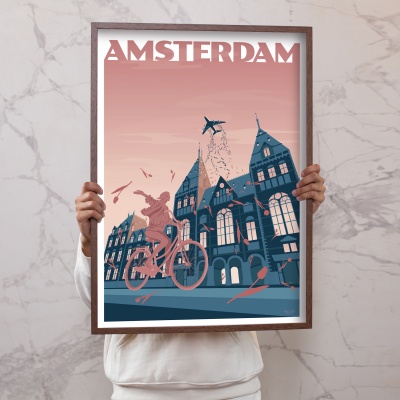 Poster 50x70 - Amsterdam Rijksmuseum